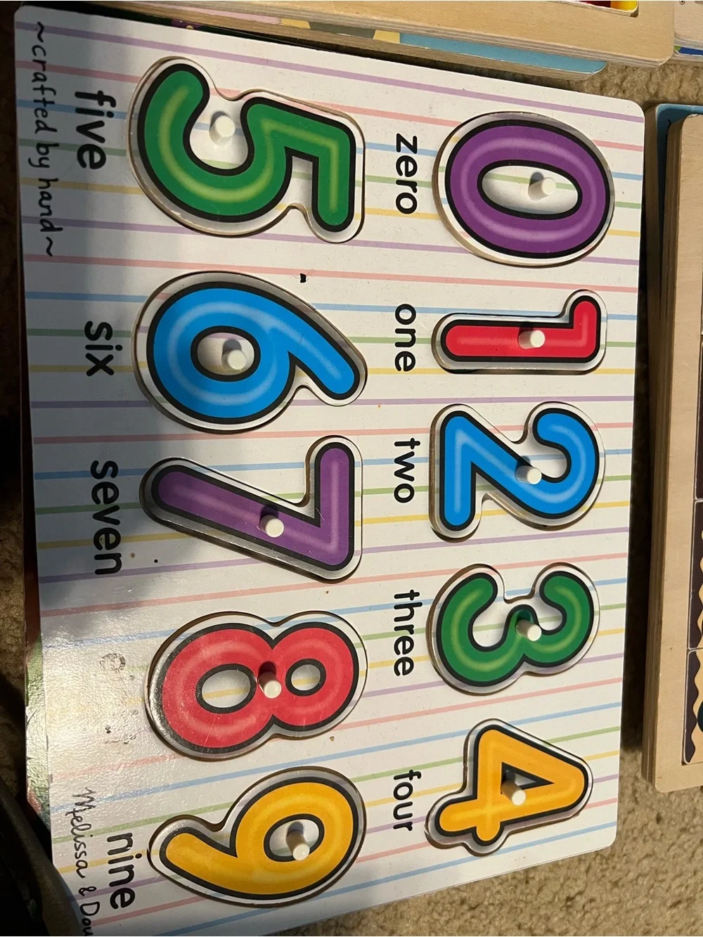 Lot of 10 kids board puzzles and melissa & Doug stand - 2 with sounds